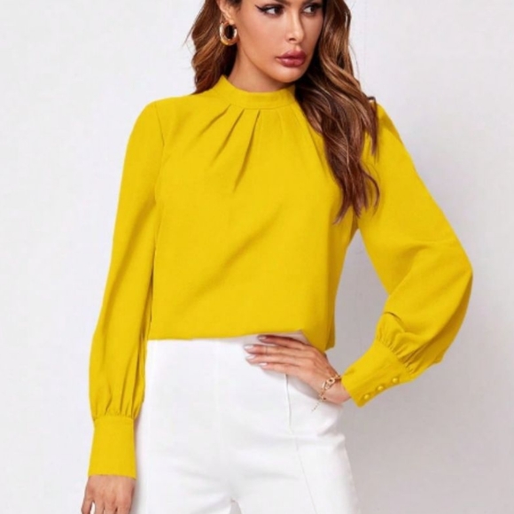Ruched Reflections Blouse - Yellow - Picture 6 of 6